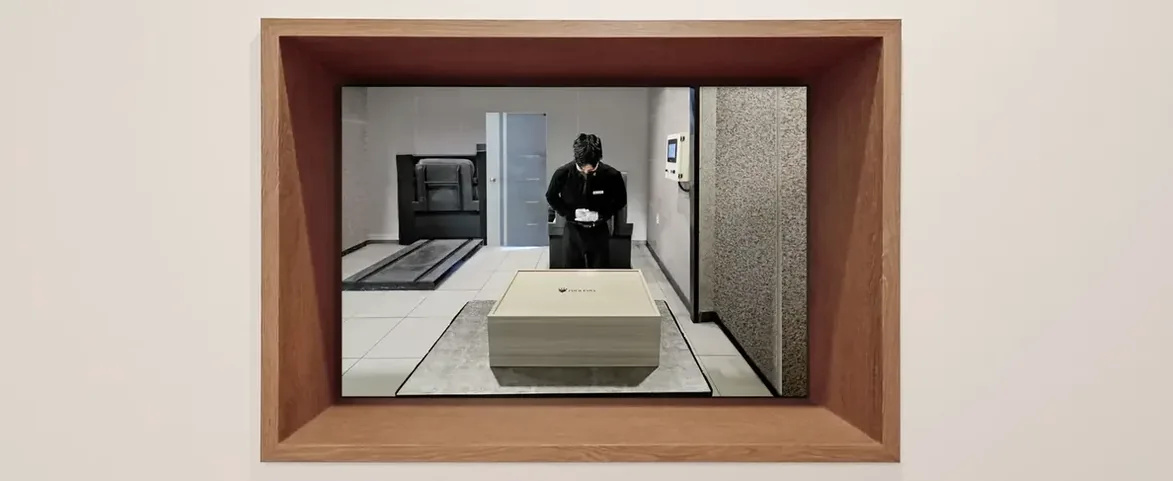 강아지 화장 시간 동안 가족이 지켜볼 수 있는 참관 창과 화장로