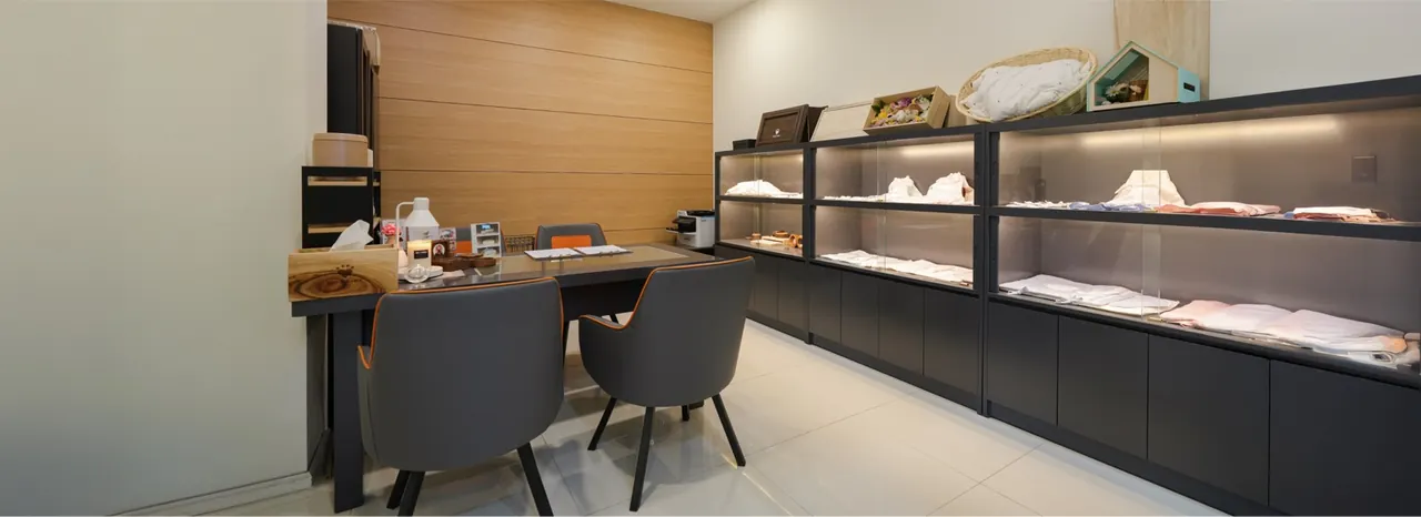 구성과 용품을 정하는 김해점 상담 공간